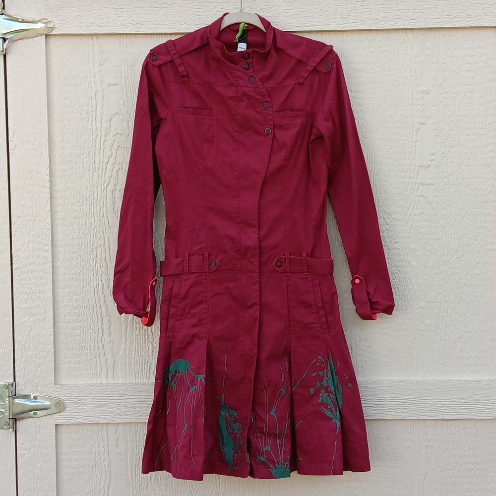 Skunkfunk dogartze long sleeve berry pink dress womens sz small